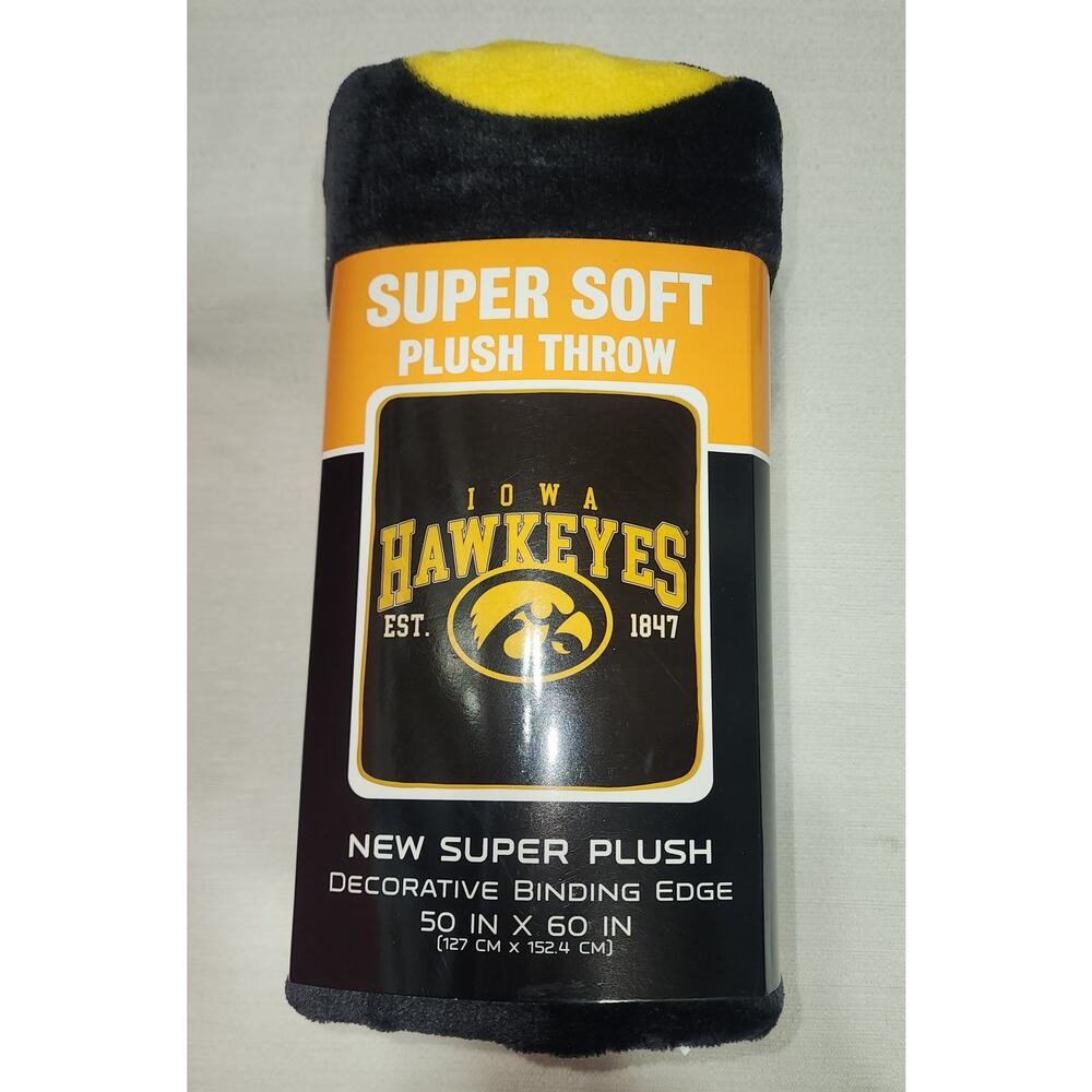 Iowa Hawkeyes throws blanket 60'' x 50'' decorative binding edge